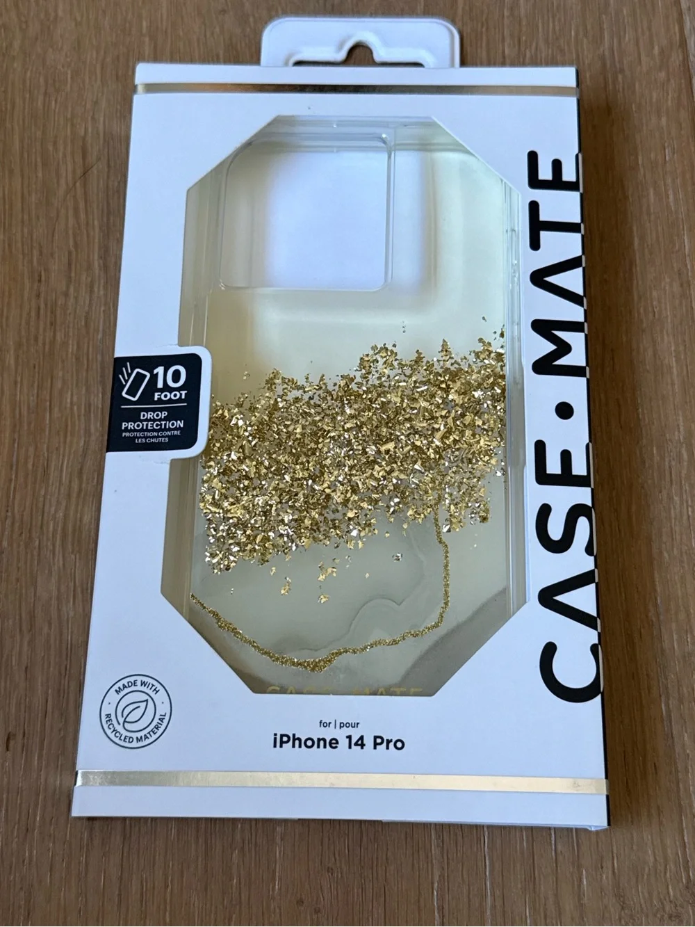 New case-mate Gold Glitter foil iPhone 14 PRO gold glitter sparkle marble case